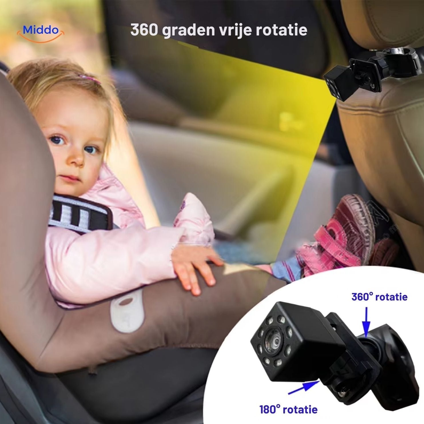 BabyGuard™ Stoel Camera | Veilig en Helder Zicht op je Baby tijdens het Rijden