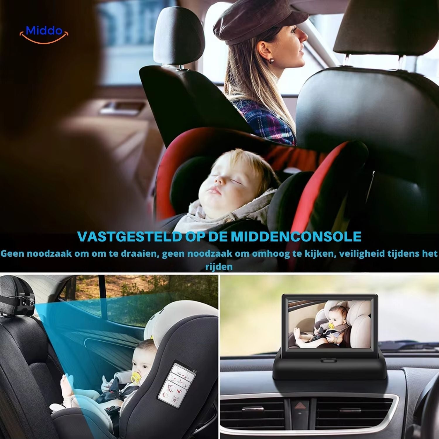 BabyGuard™ Stoel Camera | Veilig en Helder Zicht op je Baby tijdens het Rijden