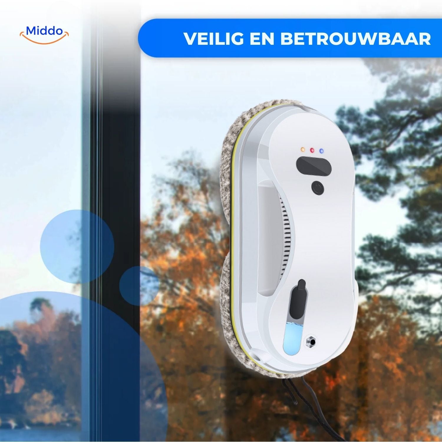 CleanSweep™ Ramenrobot | Automatische Reiniging met Sensoren & Water Spray of Losse Pads.