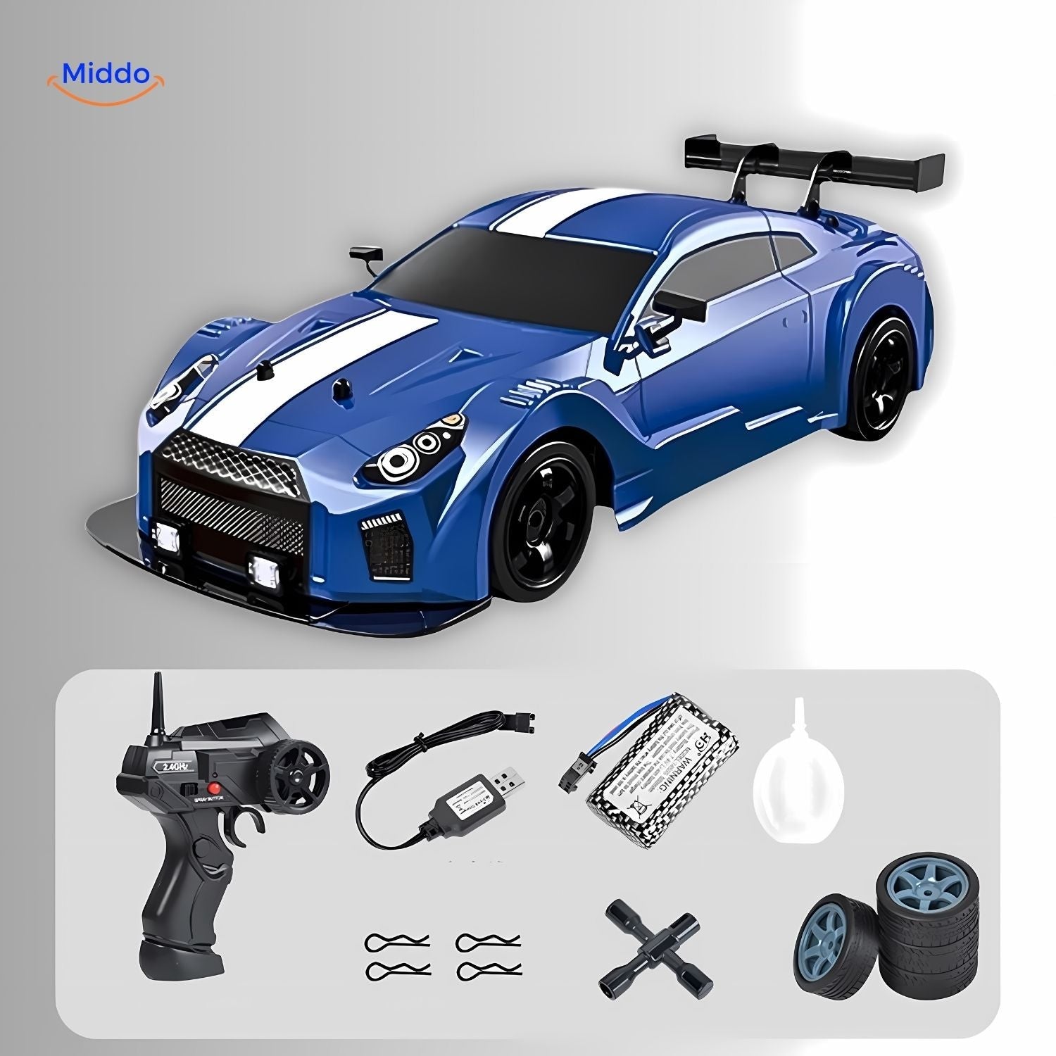 DriftMaster™ GTR | 4WD Drift RC Auto, Snelle Laadfunctie & Actie!
