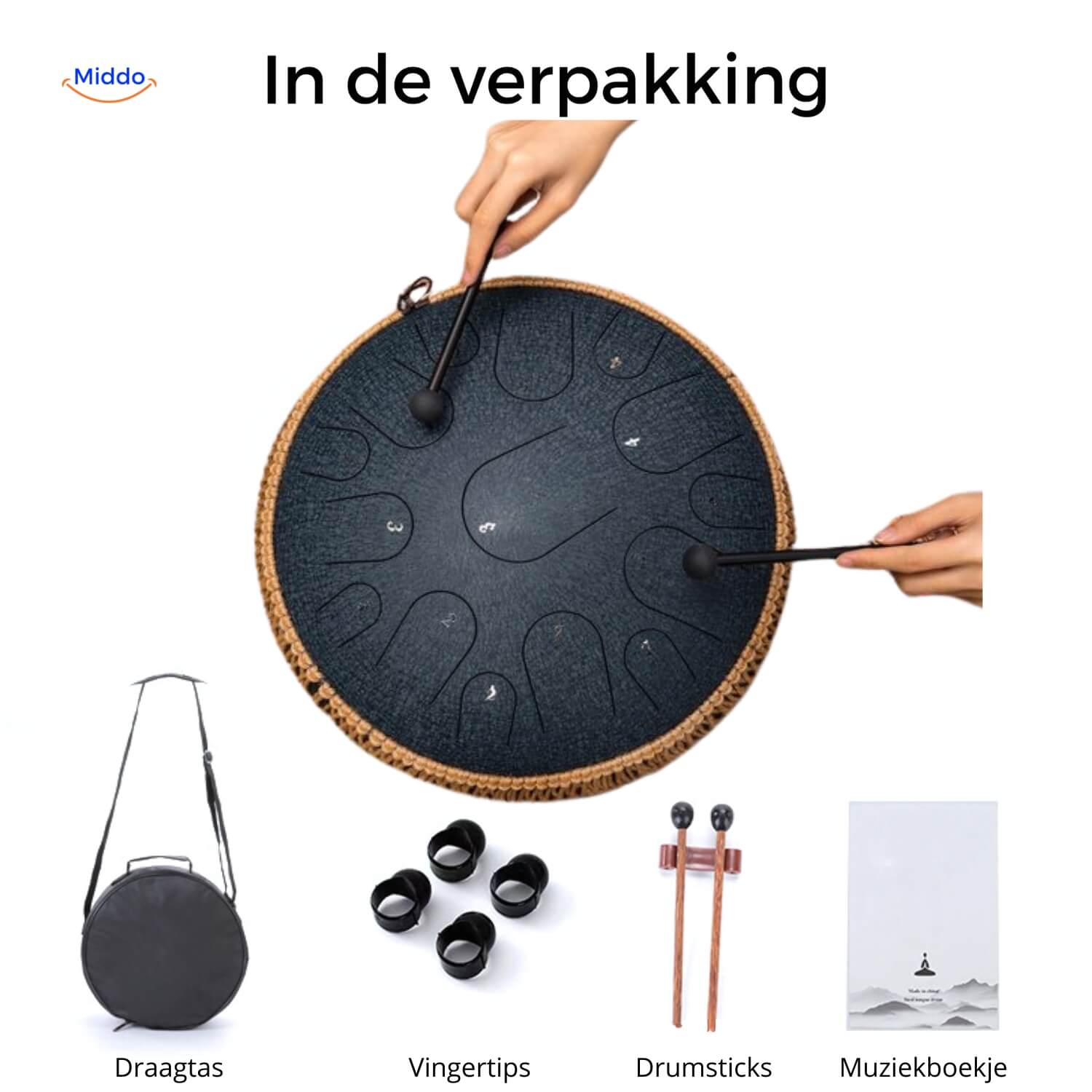 Harmonii KlankOase™ Steel Tongue Drum – Magisch Klankschaalgeluid voor Rust, Meditatie & Creatieve Expressie