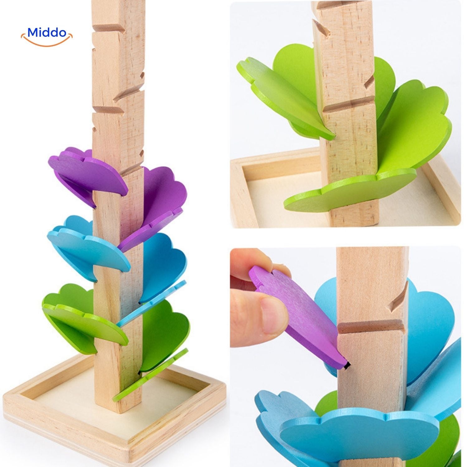 LearnPlay™ Ballenbaan Boom | Educatief Houten Speelgoed voor Kinderen