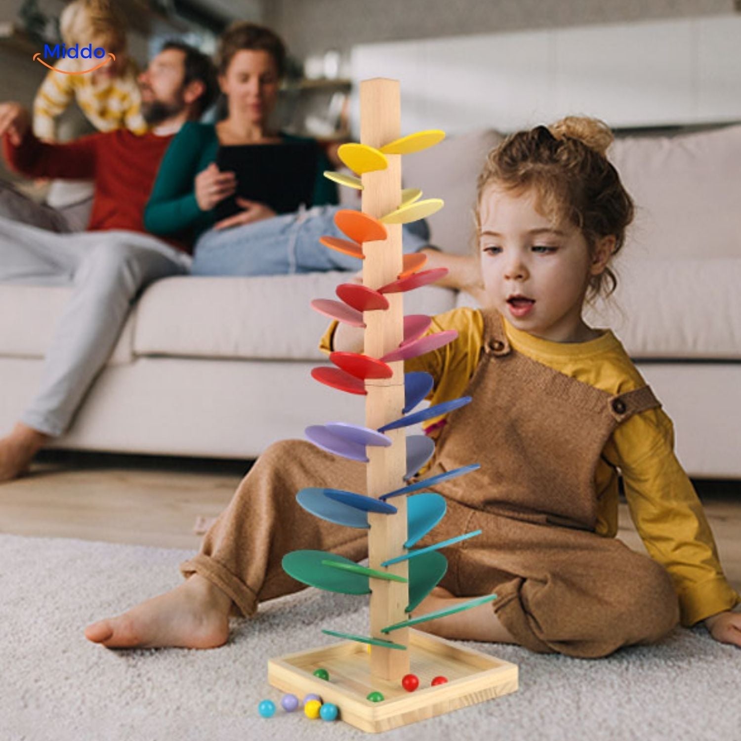 LearnPlay™ Ballenbaan Boom | Educatief Houten Speelgoed voor Kinderen