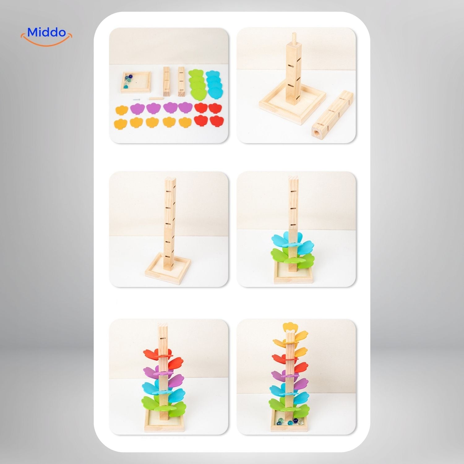 LearnPlay™ Ballenbaan Boom | Educatief Houten Speelgoed voor Kinderen