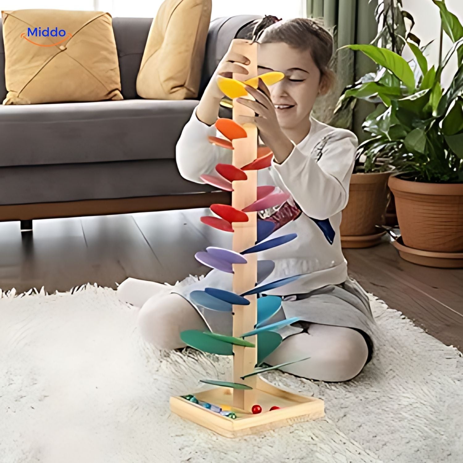 LearnPlay™ Ballenbaan Boom | Educatief Houten Speelgoed voor Kinderen