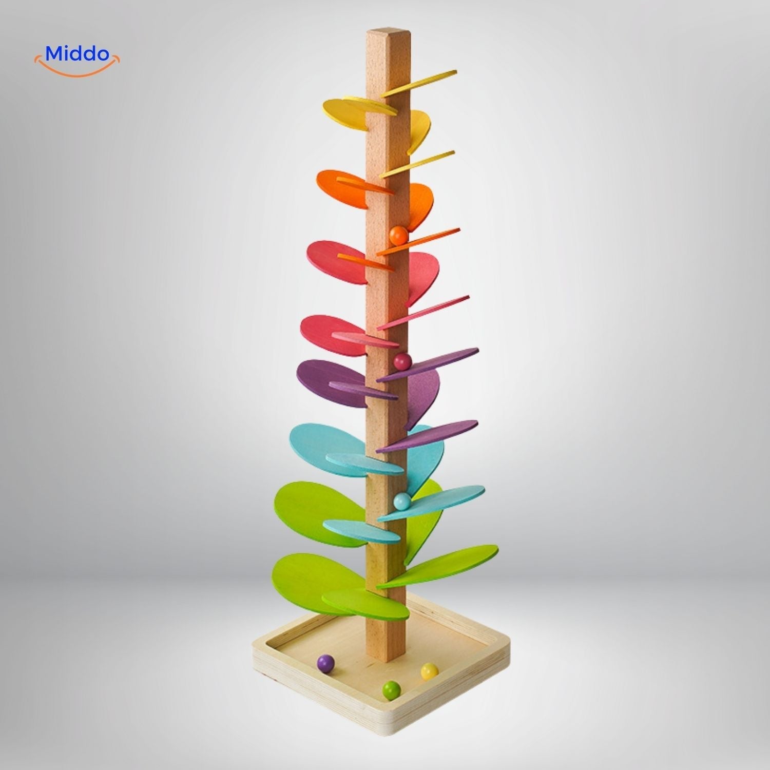 LearnPlay™ Ballenbaan Boom | Educatief Houten Speelgoed voor Kinderen