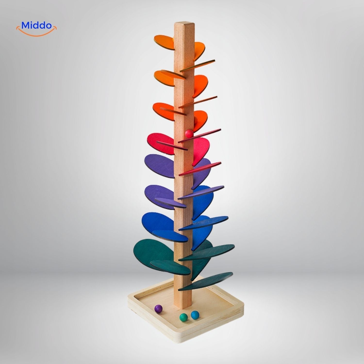 LearnPlay™ Ballenbaan Boom | Educatief Houten Speelgoed voor Kinderen