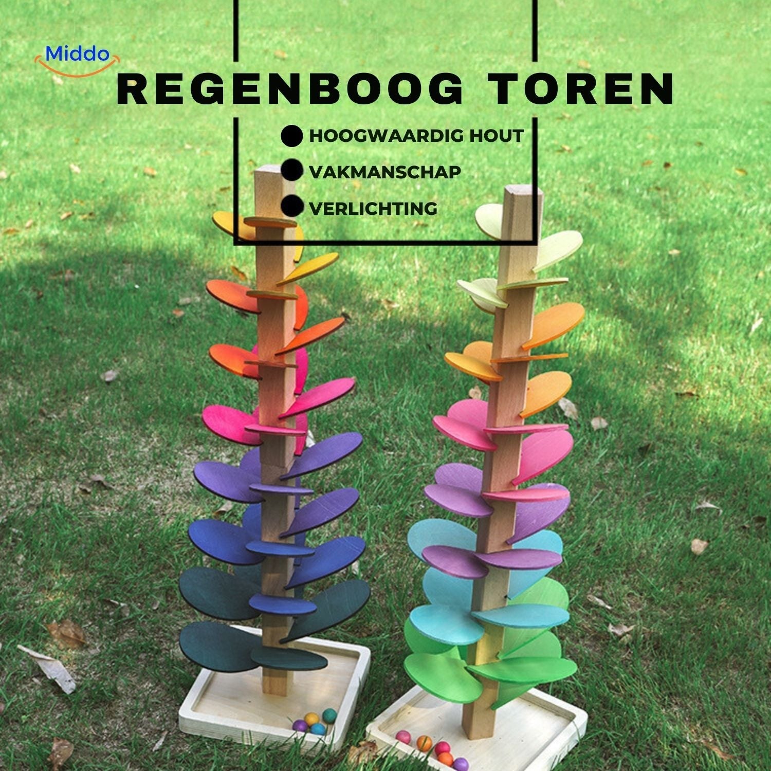 LearnPlay™ Ballenbaan Boom | Educatief Houten Speelgoed voor Kinderen