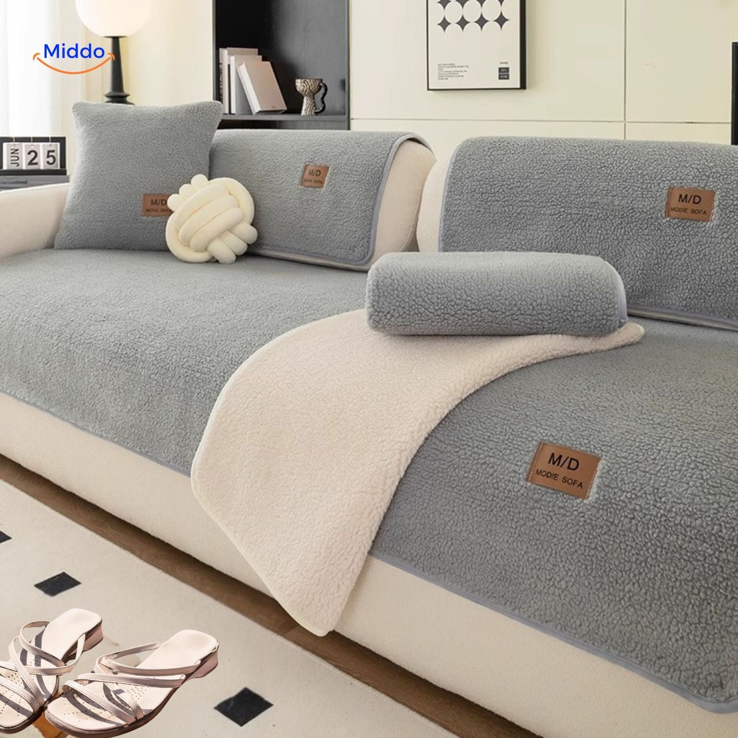 LuxeLamb™ Sofa Hoes | Zacht Lamsvacht Design voor Warmte en Elegantie!