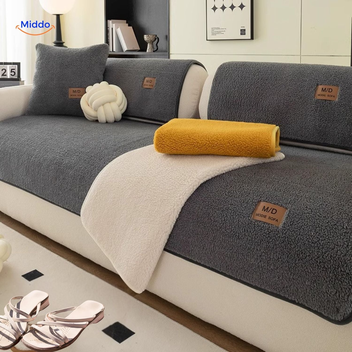 LuxeLamb™ Sofa Hoes | Zacht Lamsvacht Design voor Warmte en Elegantie!
