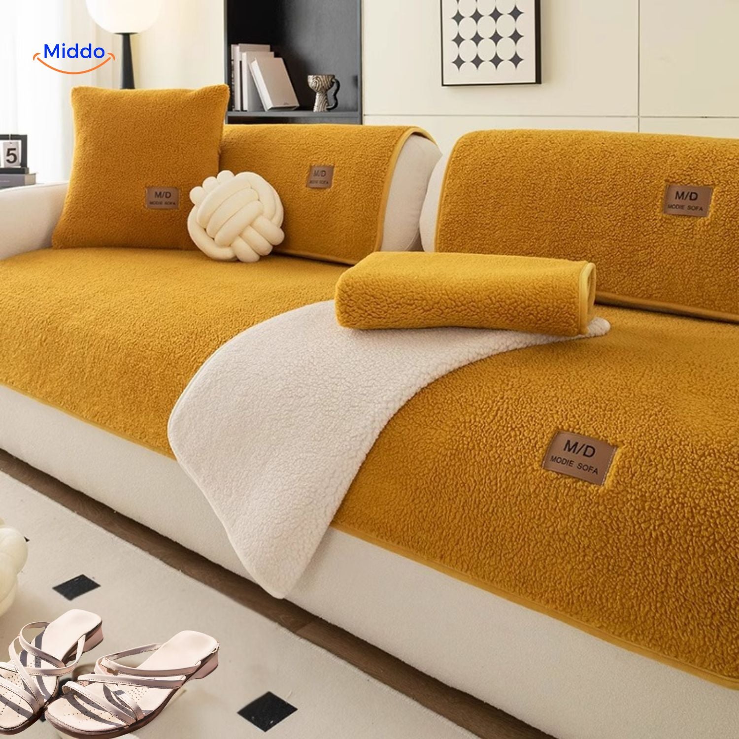 LuxeLamb™ Sofa Hoes | Zacht Lamsvacht Design voor Warmte en Elegantie!