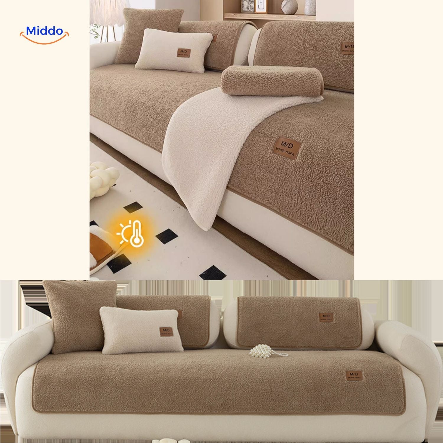 LuxeLamb™ Sofa Hoes | Zacht Lamsvacht Design voor Warmte en Elegantie!