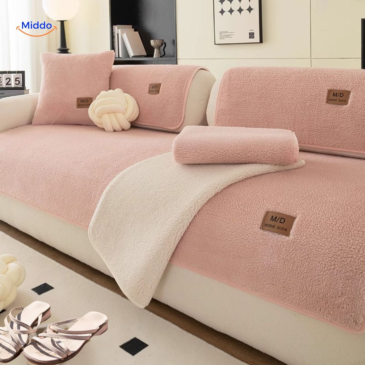 LuxeLamb™ Sofa Hoes | Zacht Lamsvacht Design voor Warmte en Elegantie!