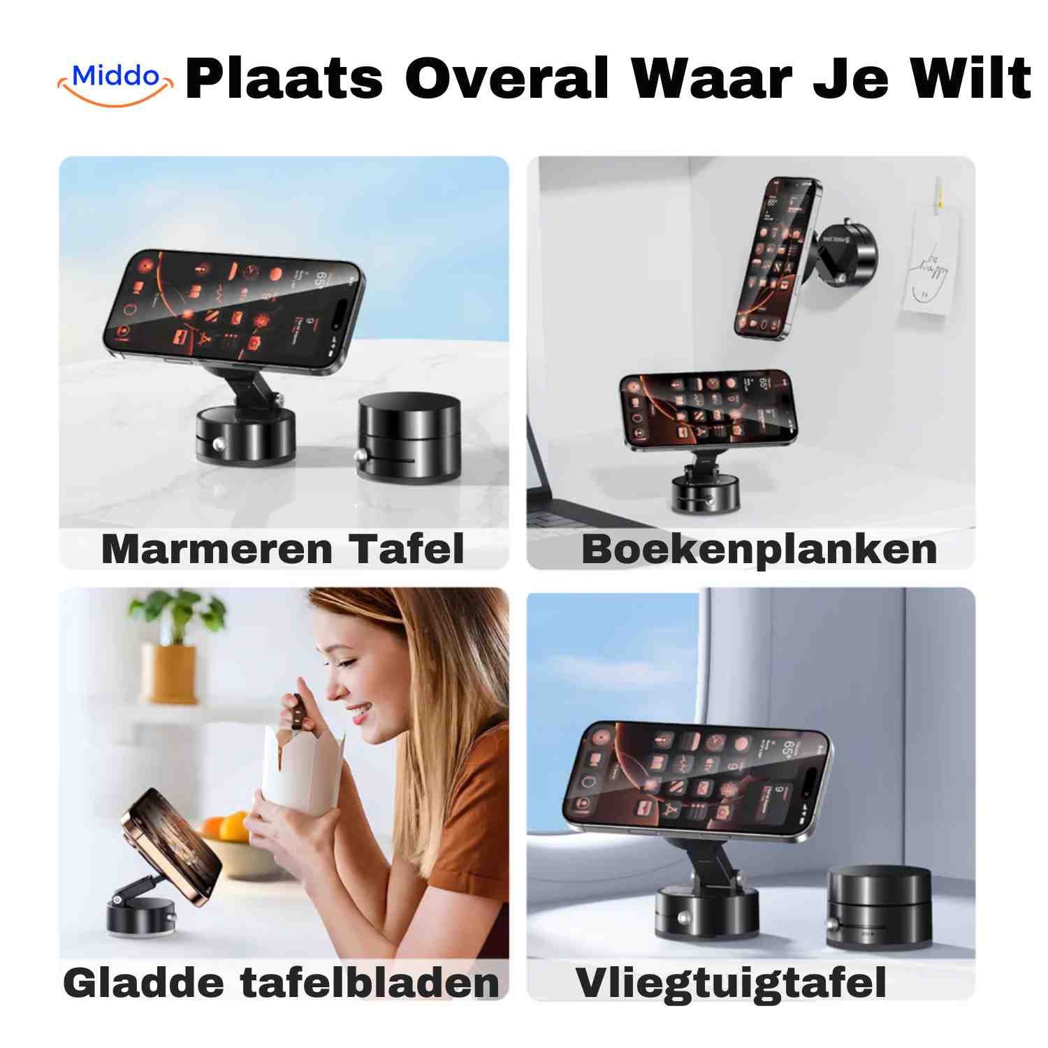 Magnetix™ Phone Houder | 360° Draaibaar met extra Sterke Grip