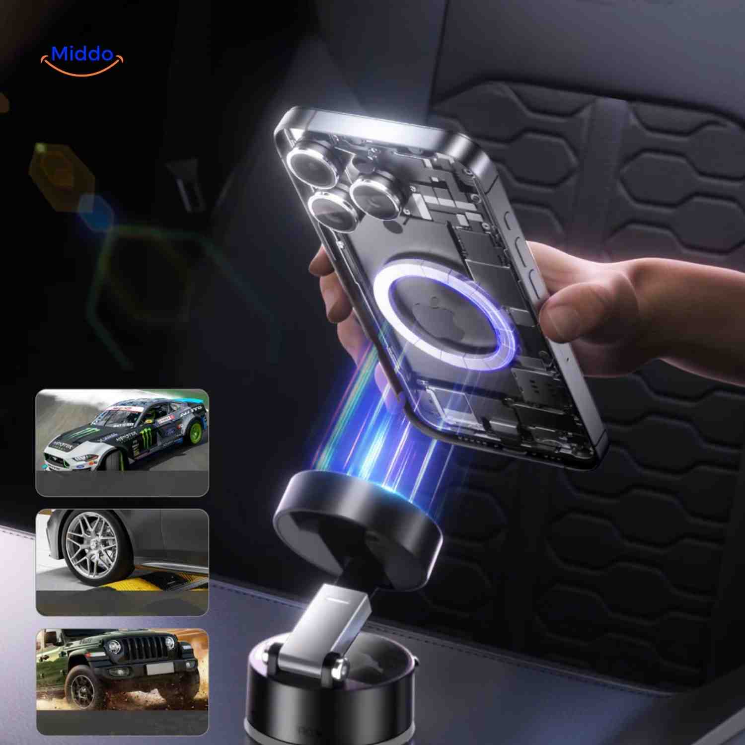 Magnetix™ Phone Houder | 360° Draaibaar met extra Sterke Grip