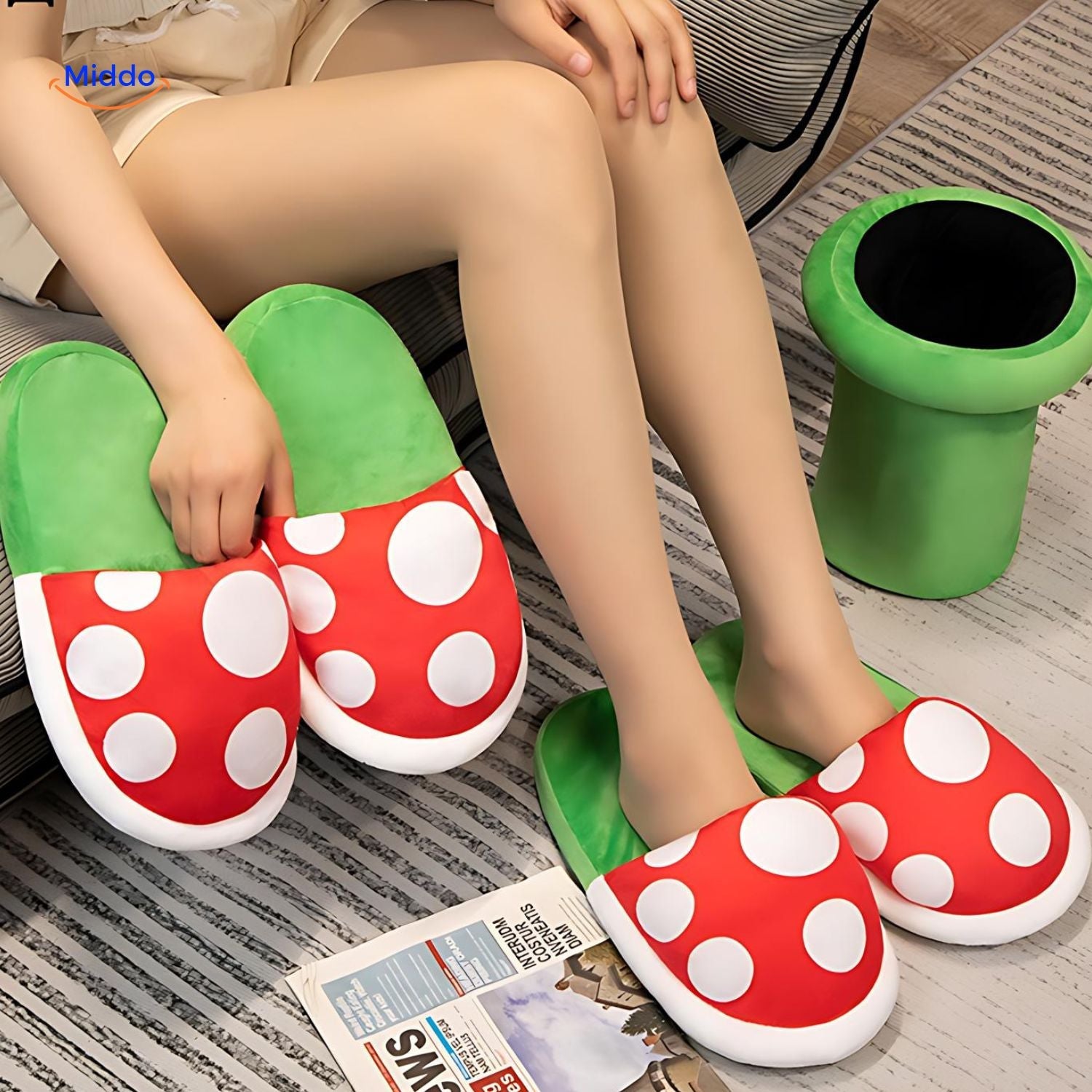 MushroomSlippers™ - Warme, Schattige Anime-Gameschoenen Van Katoen | Uniek Ontwerp