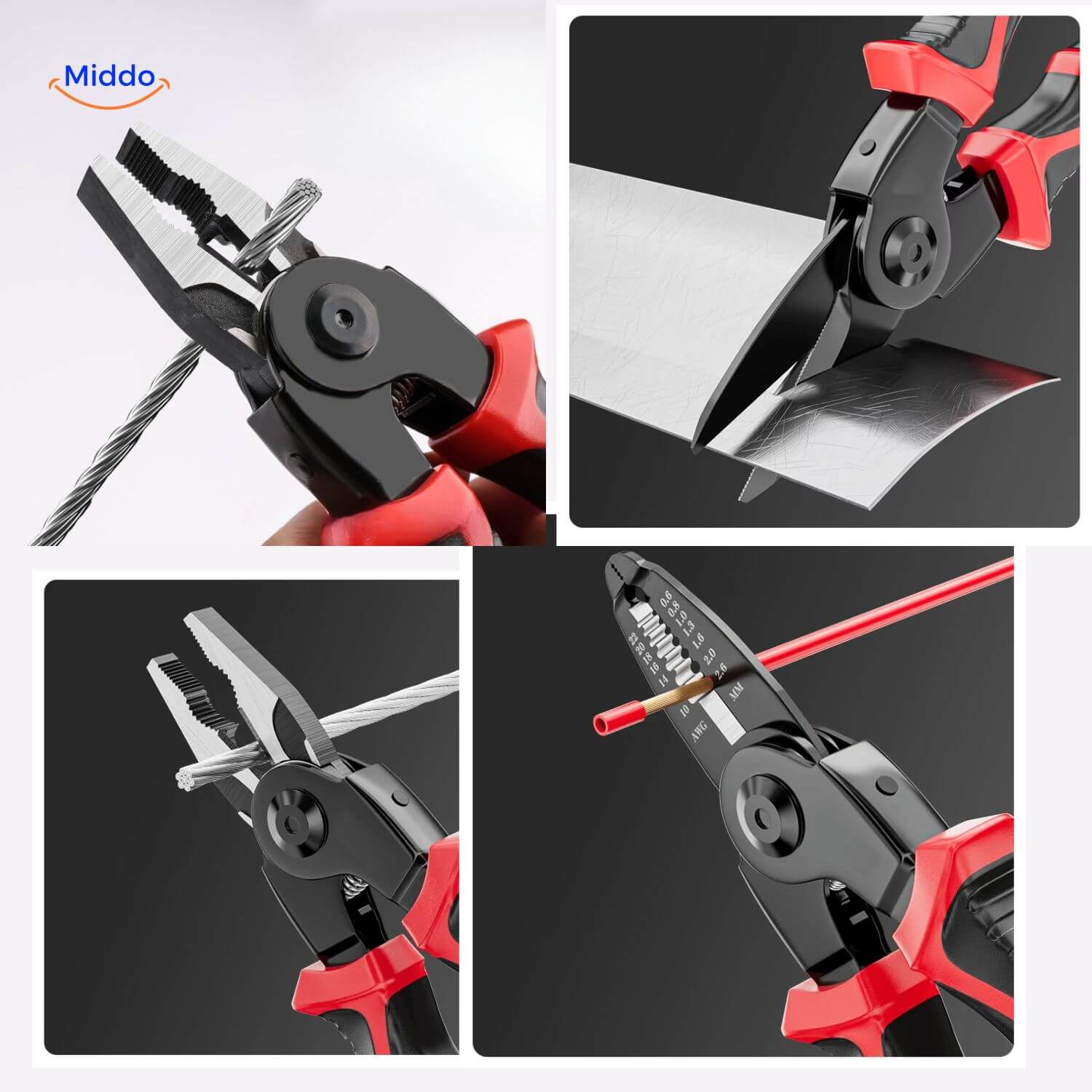 ProTool™ 6-in-1 | Multifunctionele Set – Tangen, Draadstripper, Steeksleutel!