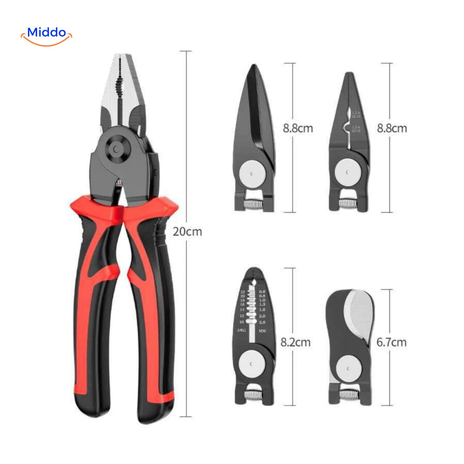 ProTool™ 6-in-1 | Multifunctionele Set – Tangen, Draadstripper, Steeksleutel!