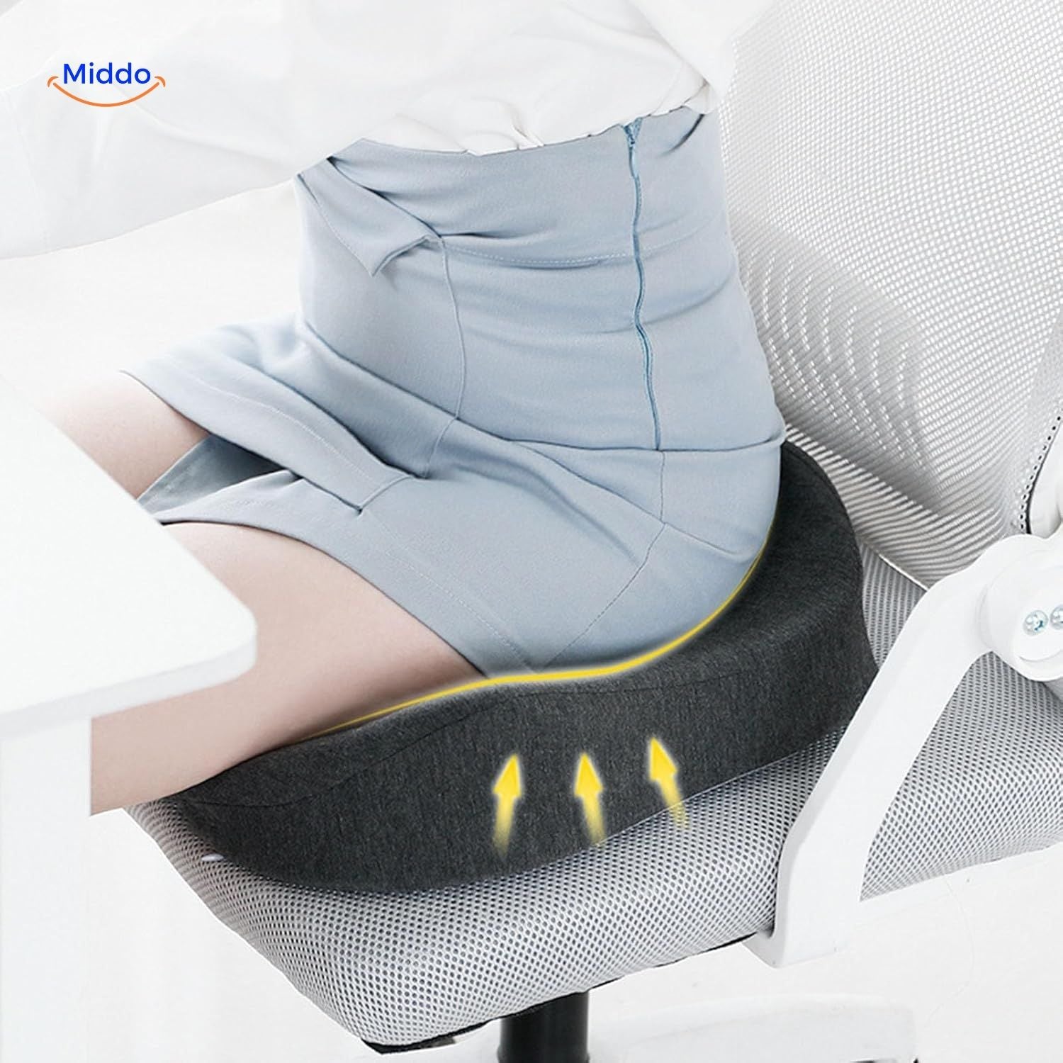 RelaxButt™ Zitkussen | Ademend Traagschuim Kussen voor Comfort
