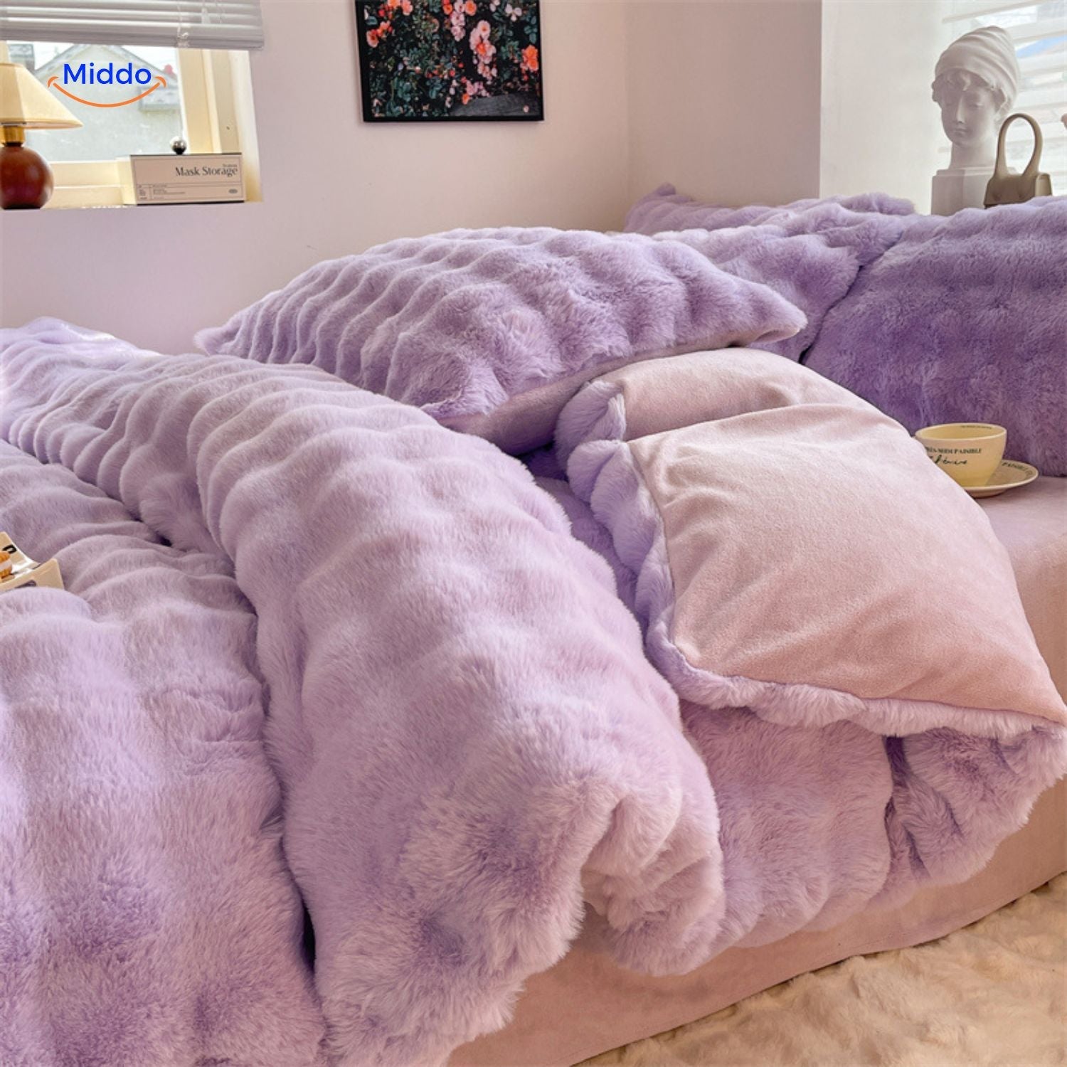 SnuggleBunny™ Pluche Set | 4 Delig Dekbedovertrekset Super Zacht en Comfortabel
