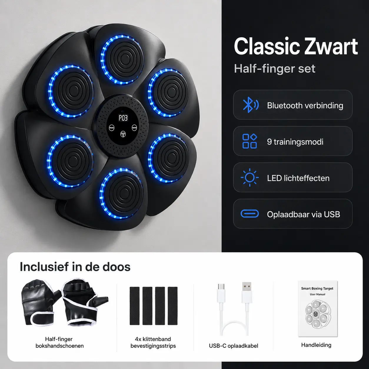 BoxProโข Smart Muziek Boksmachine โ Interactief Boksen voor Thuis