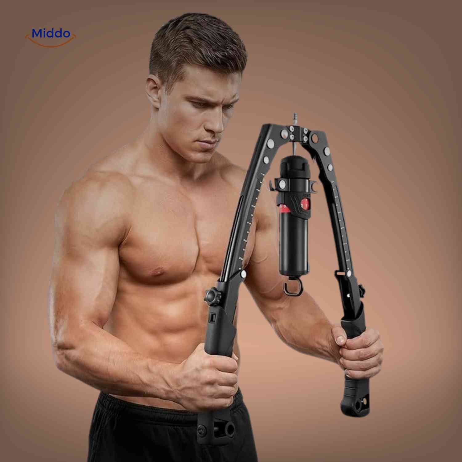 PowerFlex™ Arm Trainer | Verstelbaar (10-200kg), Sterke Grip & Thuisfitness