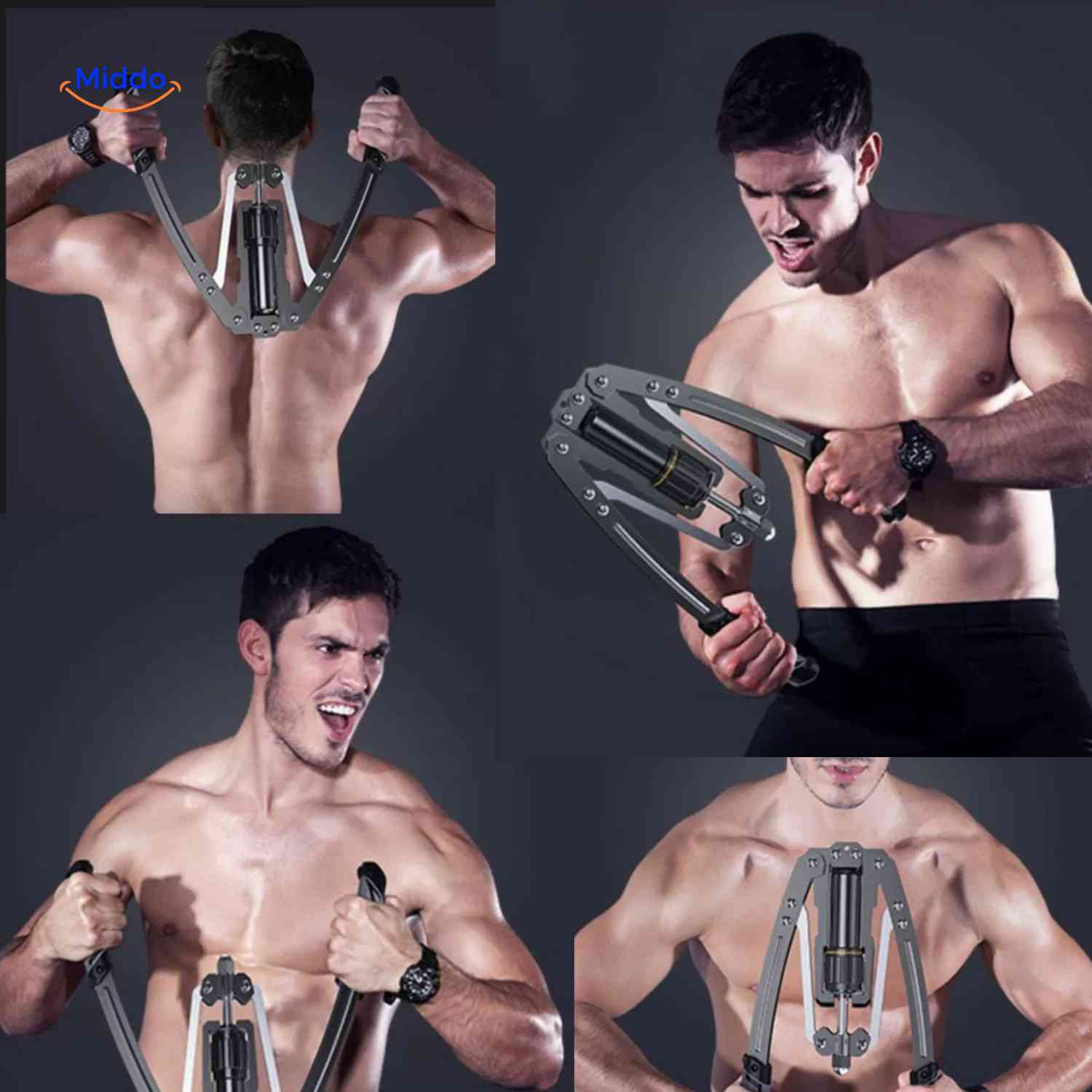 PowerFlex™ Arm Trainer | Verstelbaar (10-200kg), Sterke Grip & Thuisfitness