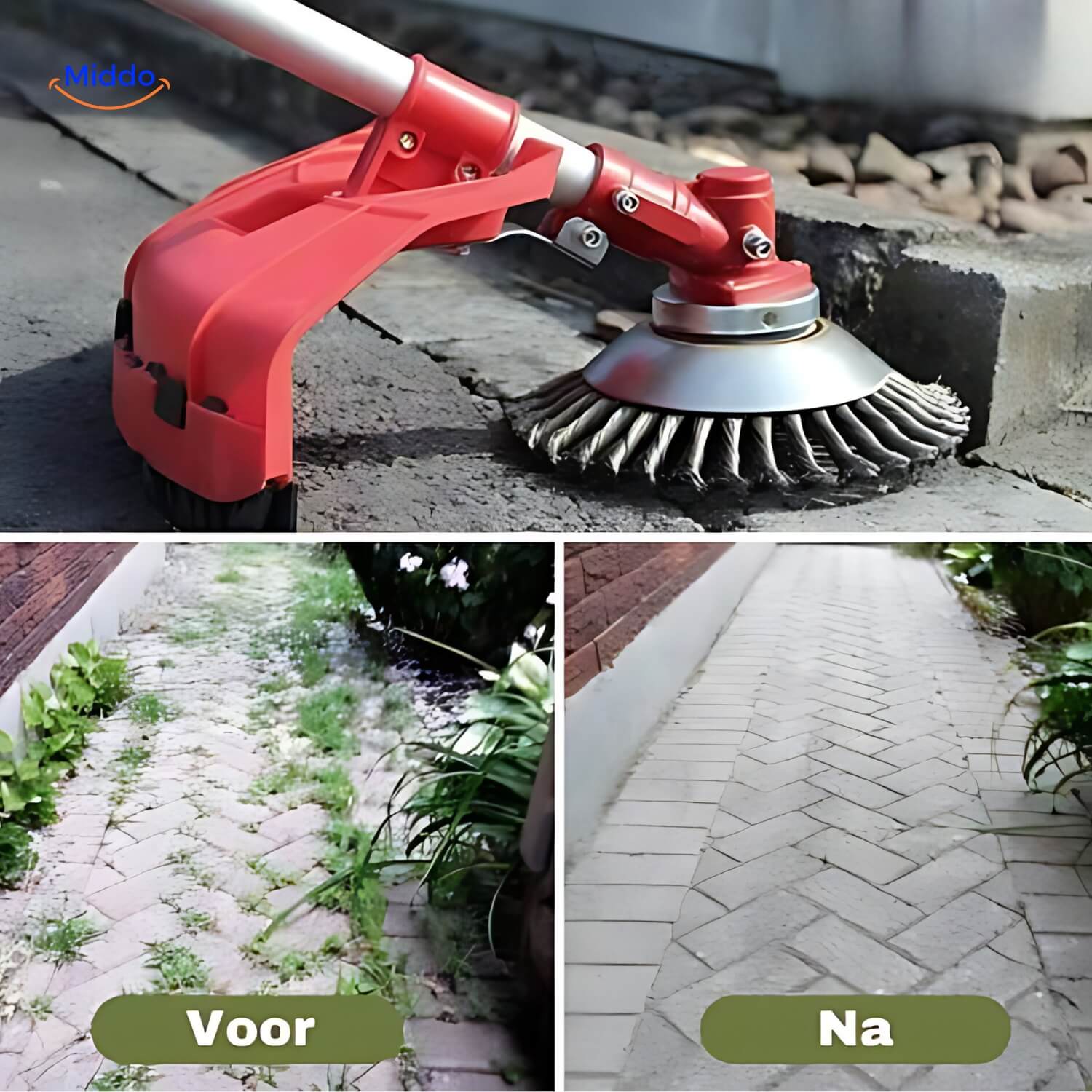 Weedmaster™ | Naadloze Onkruidborstel Met Draadwielen Voor Gazon- En Tuinonderhoud