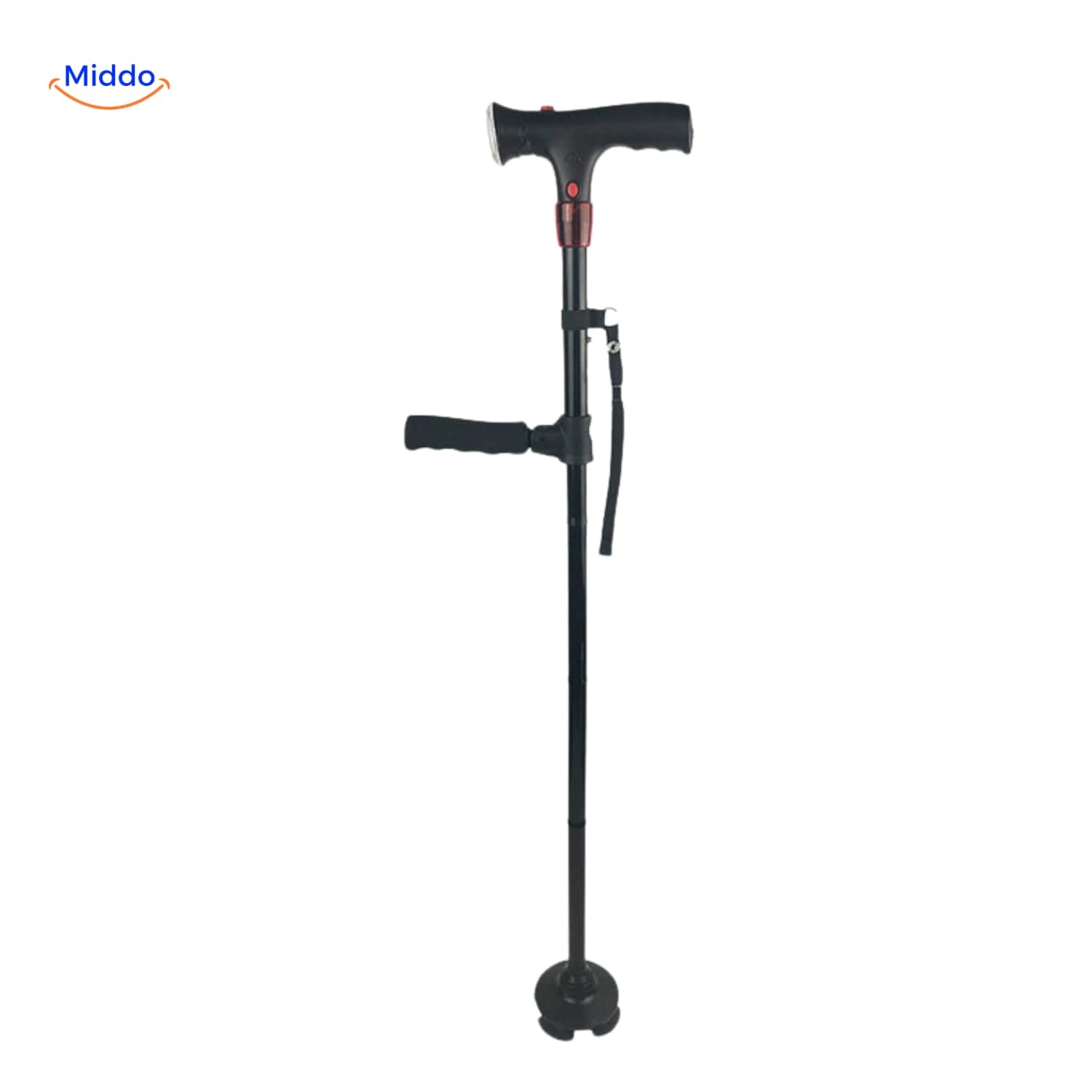 AluCare™ Opvouwbare Wandelstok – Verstelbaar met LED-licht en Gripvoet