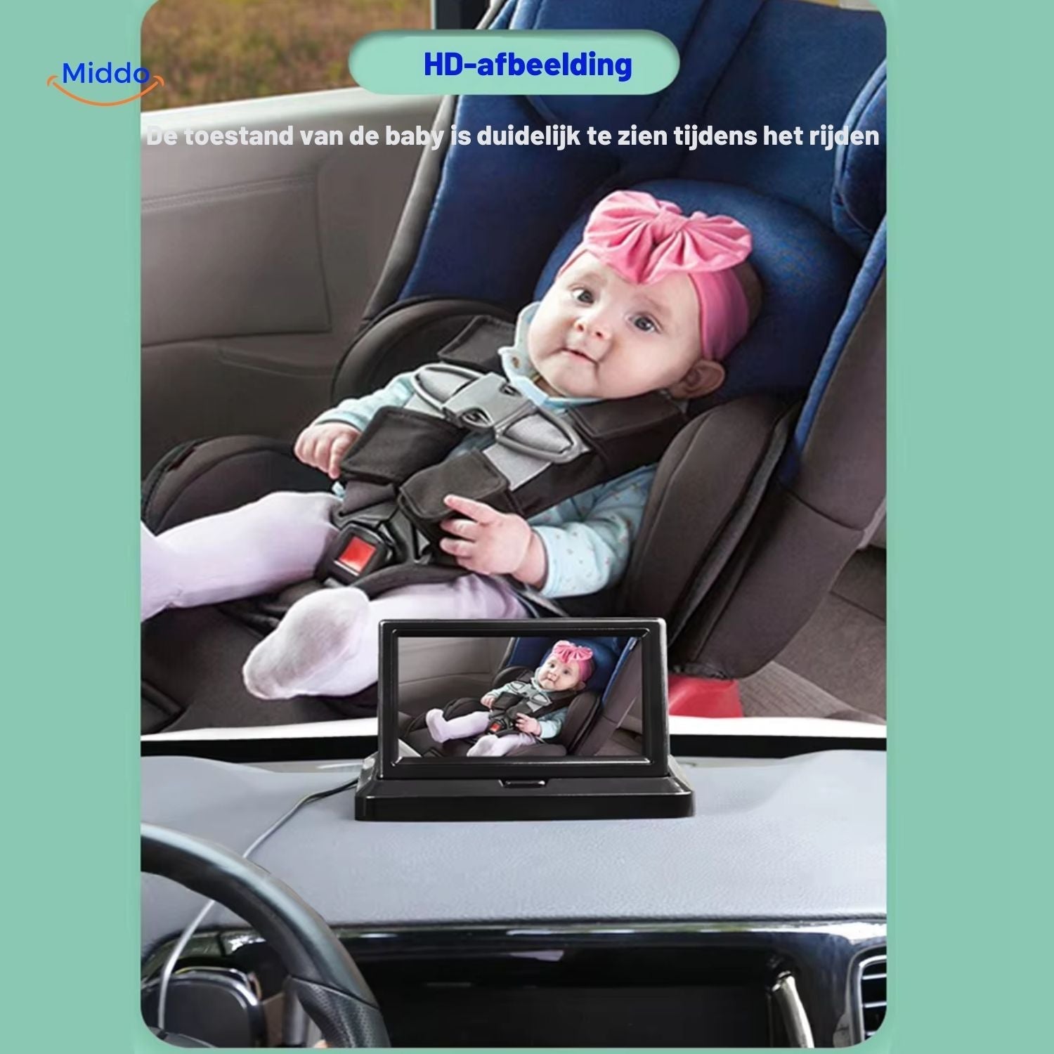 BabyGuard™ Stoel Camera | Veilig en Helder Zicht op je Baby tijdens het Rijden