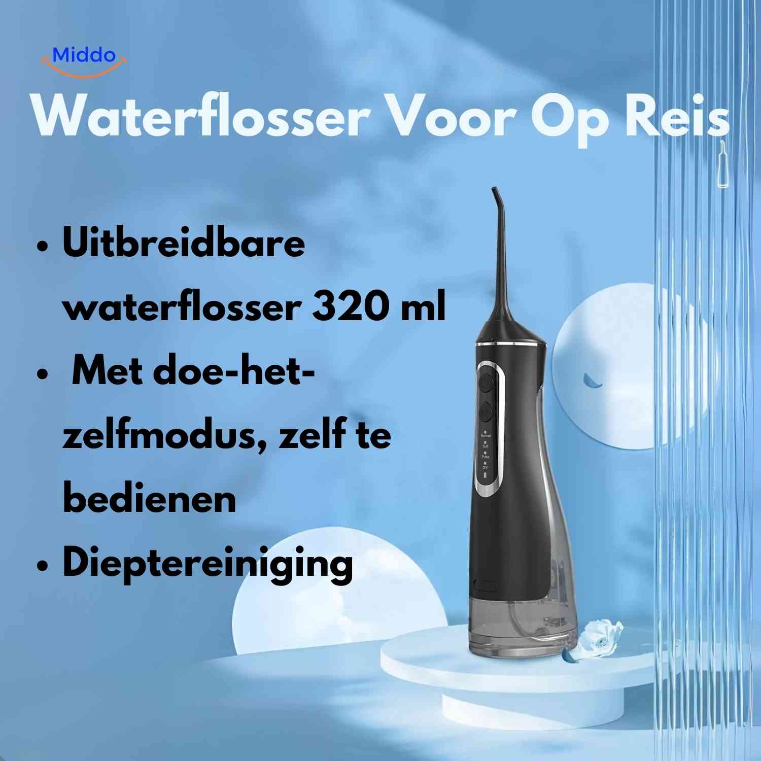 Flosso™ Waterflosser | Draadloos, Compact en Effectieve Reiniging