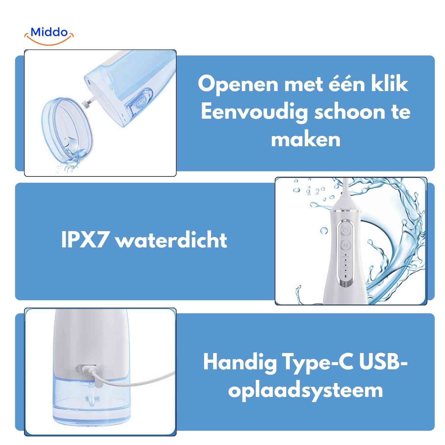 Flosso™ Waterflosser | Draadloos, Compact en Effectieve Reiniging