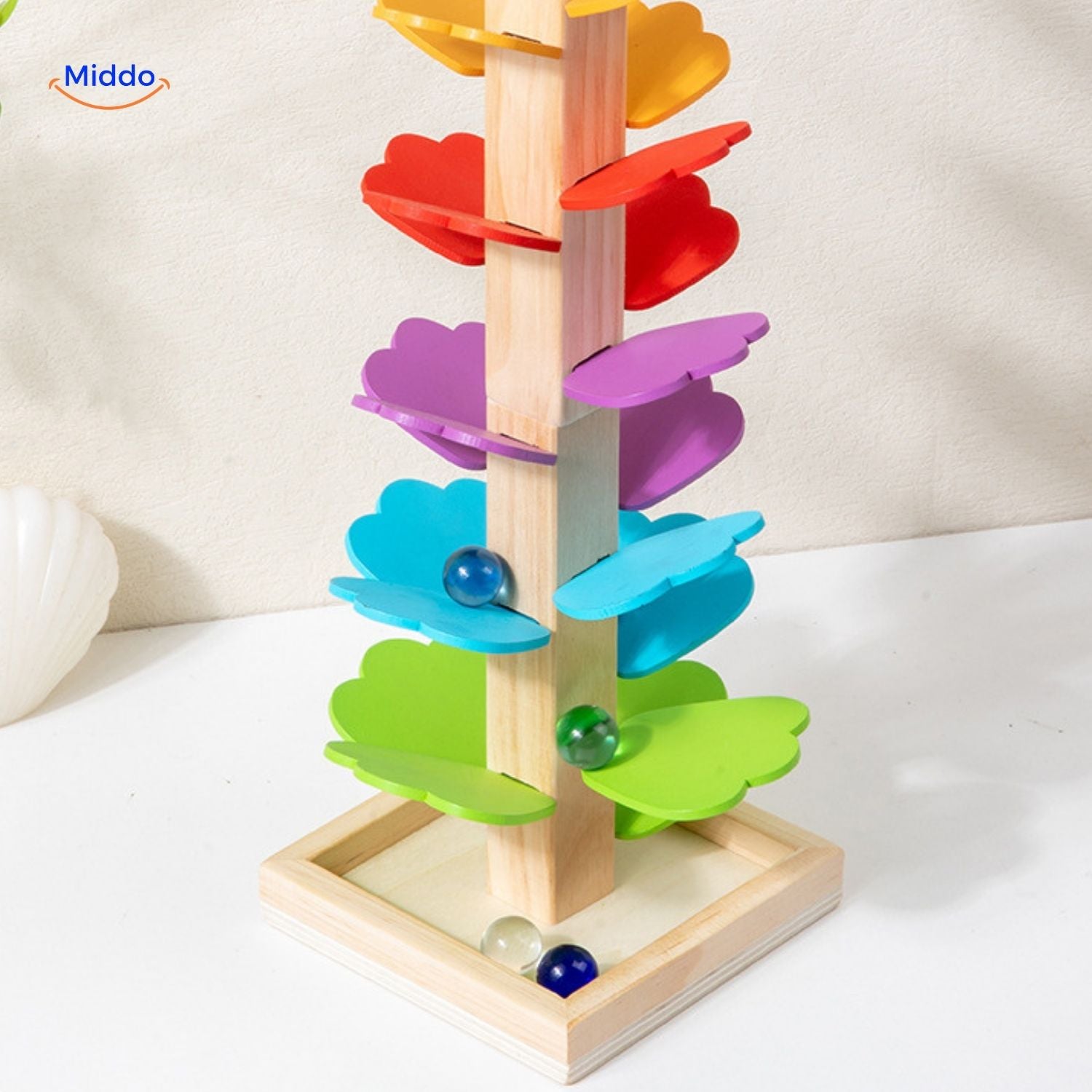 LearnPlay™ Ballenbaan Boom | Educatief Houten Speelgoed voor Kinderen