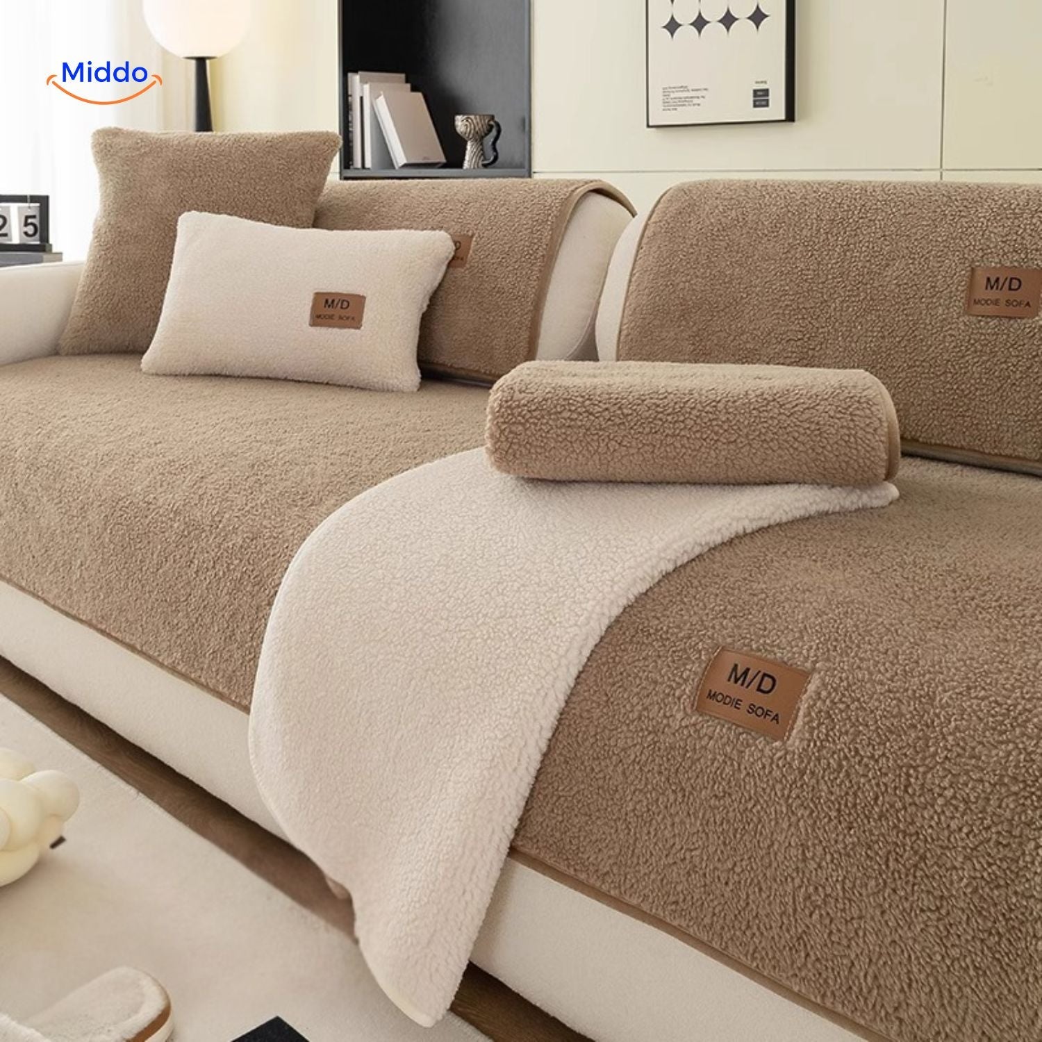 LuxeLamb™ Sofa Hoes | Zacht Lamsvacht Design voor Warmte en Elegantie!