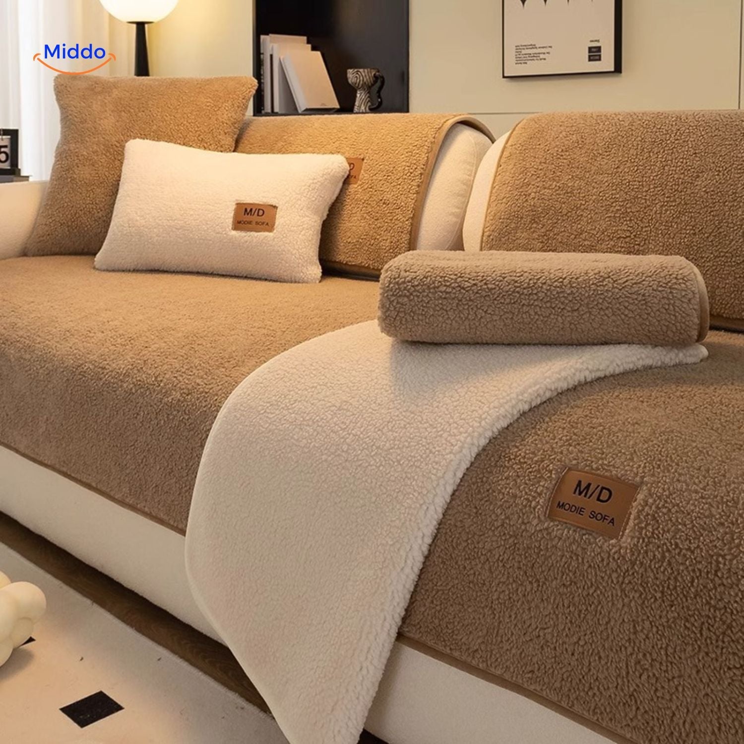 LuxeLamb™ Sofa Hoes | Zacht Lamsvacht Design voor Warmte en Elegantie!