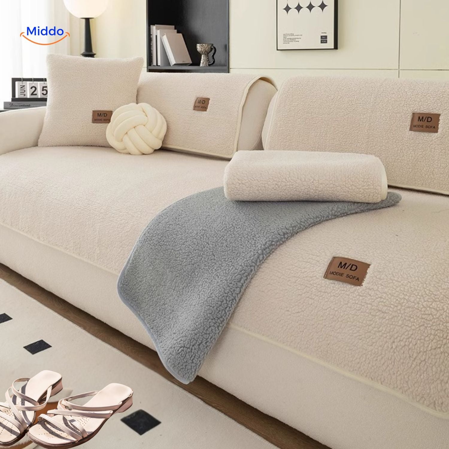 LuxeLamb™ Sofa Hoes | Zacht Lamsvacht Design voor Warmte en Elegantie!