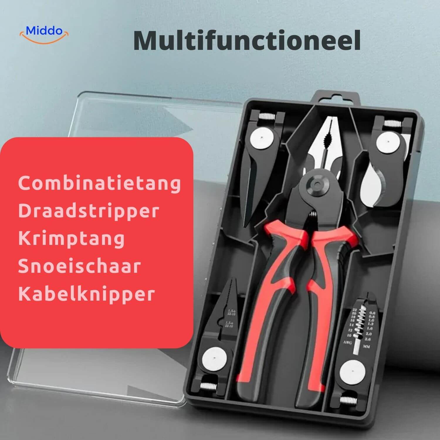 ProTool™ 6-in-1 | Multifunctionele Set – Tangen, Draadstripper, Steeksleutel!