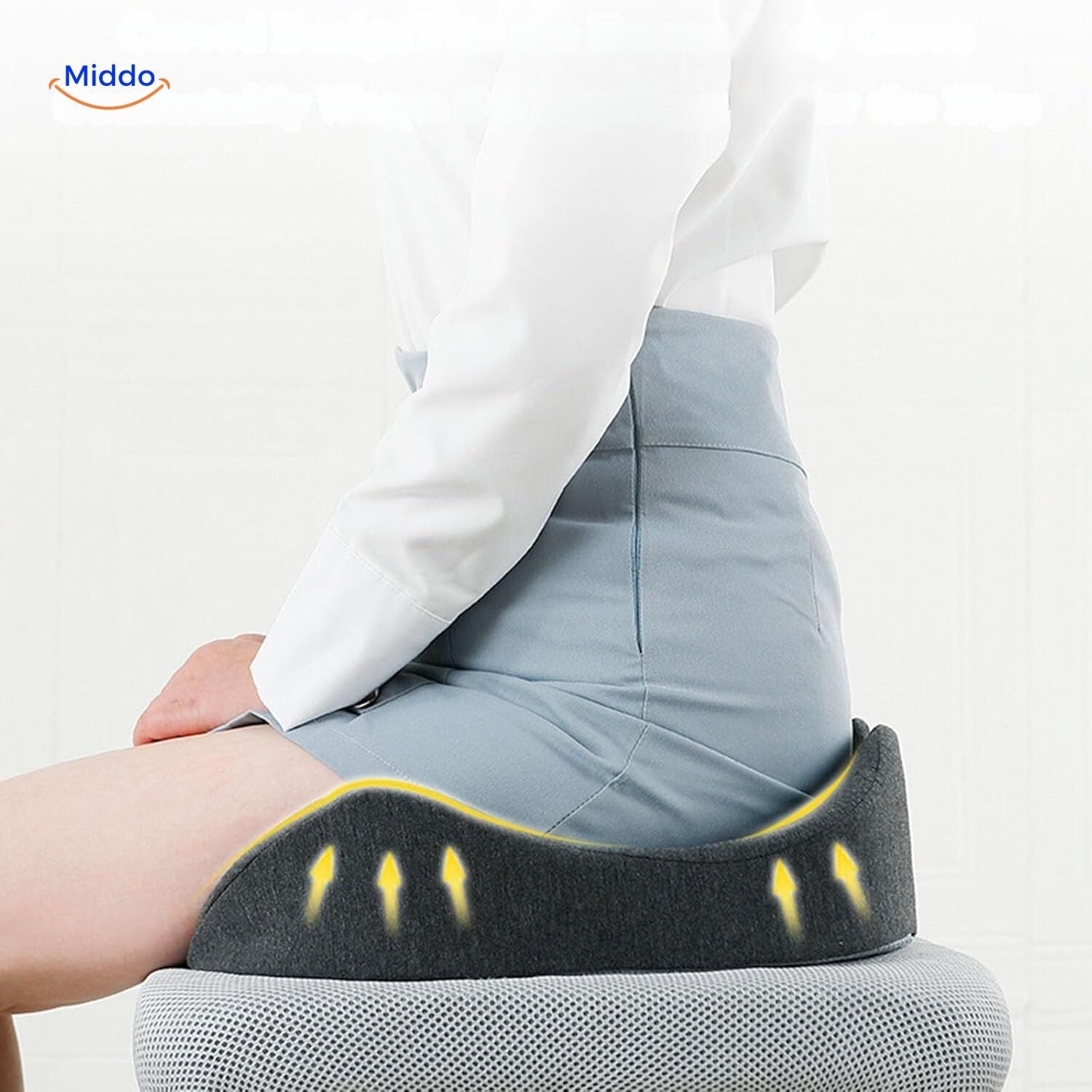 RelaxButt™ Zitkussen | Ademend Traagschuim Kussen voor Comfort