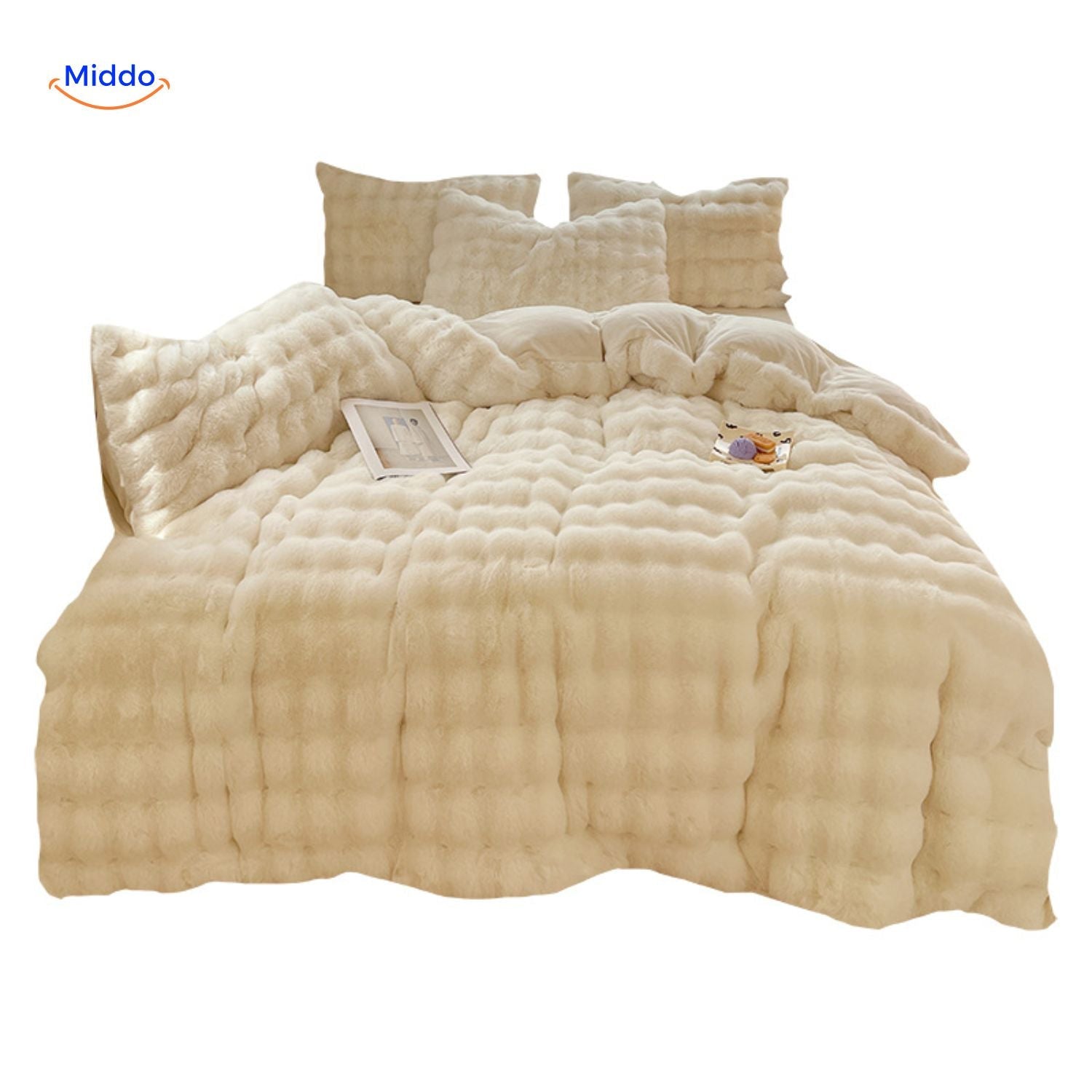 SnuggleBunny™ Pluche Set | 4 Delig Dekbedovertrekset Super Zacht en Comfortabel