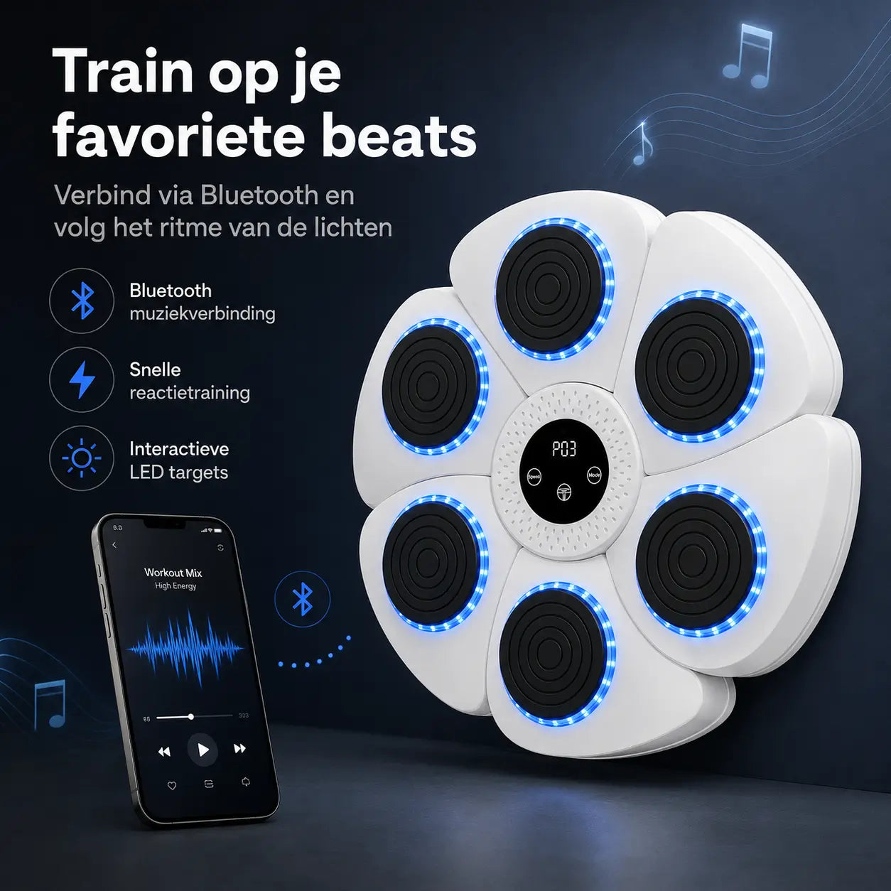 BoxPro™ Smart Muziek Boksmachine – Interactief Boksen voor Thuis