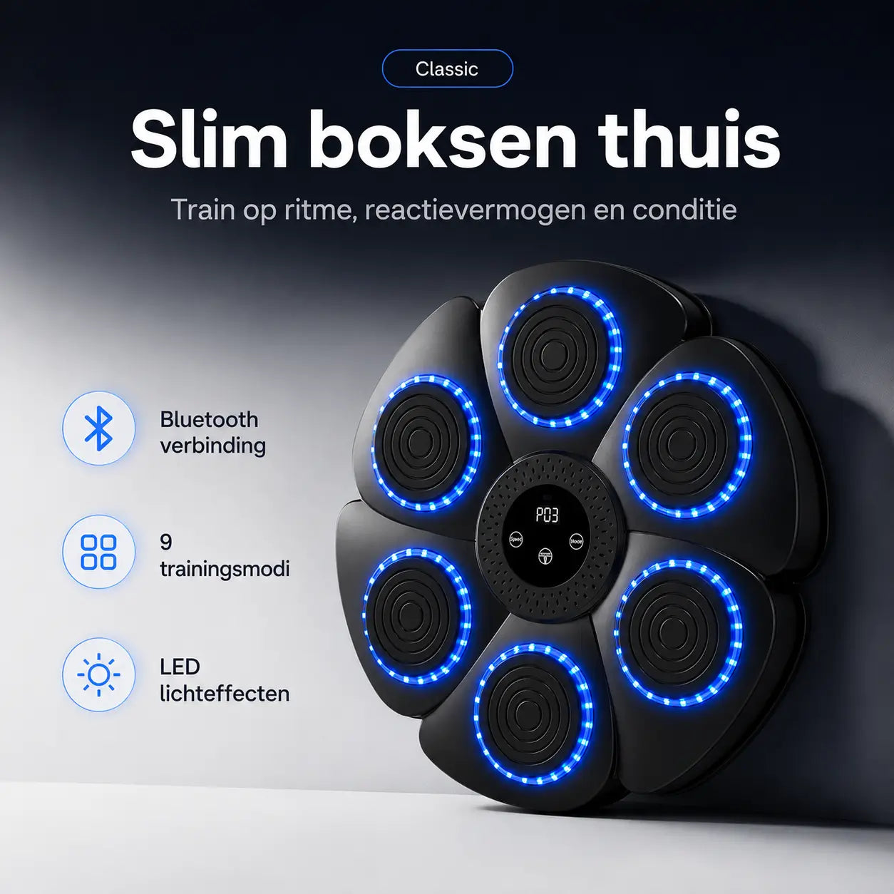 BoxPro™ Smart Muziek Boksmachine – Interactief Boksen voor Thuis