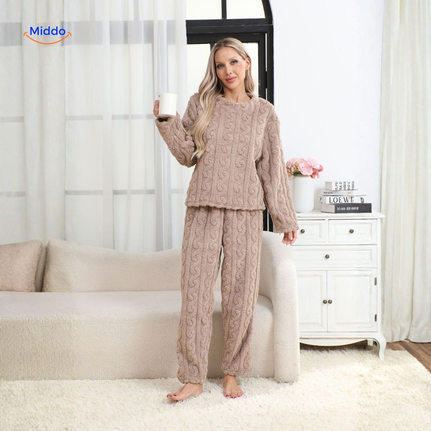 CosyLuxe™ Pyjama Set | Zachte fleece, warm & ideaal voor koude avonden