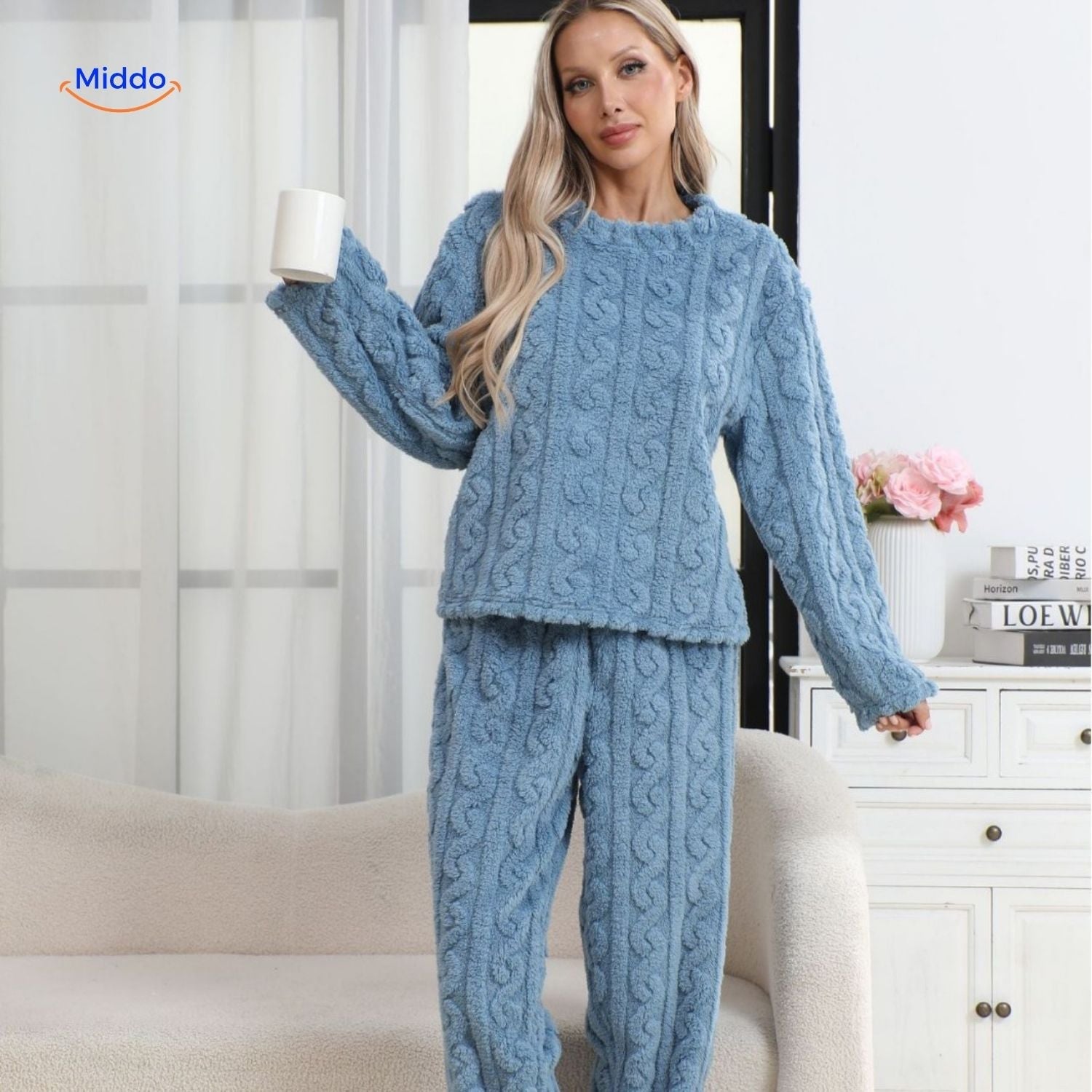 CosyLuxe™ Pyjama Set | Zachte fleece, warm & ideaal voor koude avonden