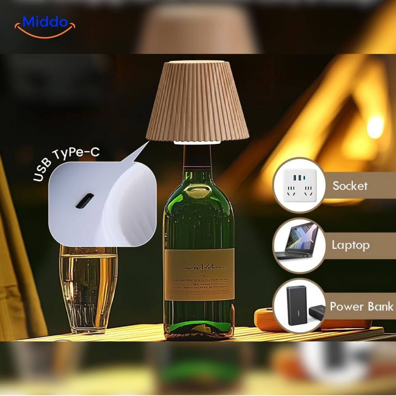 LumaVino™ Wijnlamp – Maak van Elke Fles een Betoverende Lichtbron!