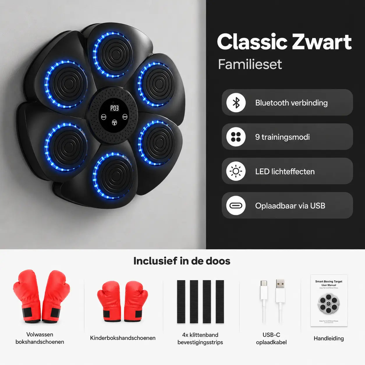 BoxPro™ Smart Muziek Boksmachine – Interactief Boksen voor Thuis