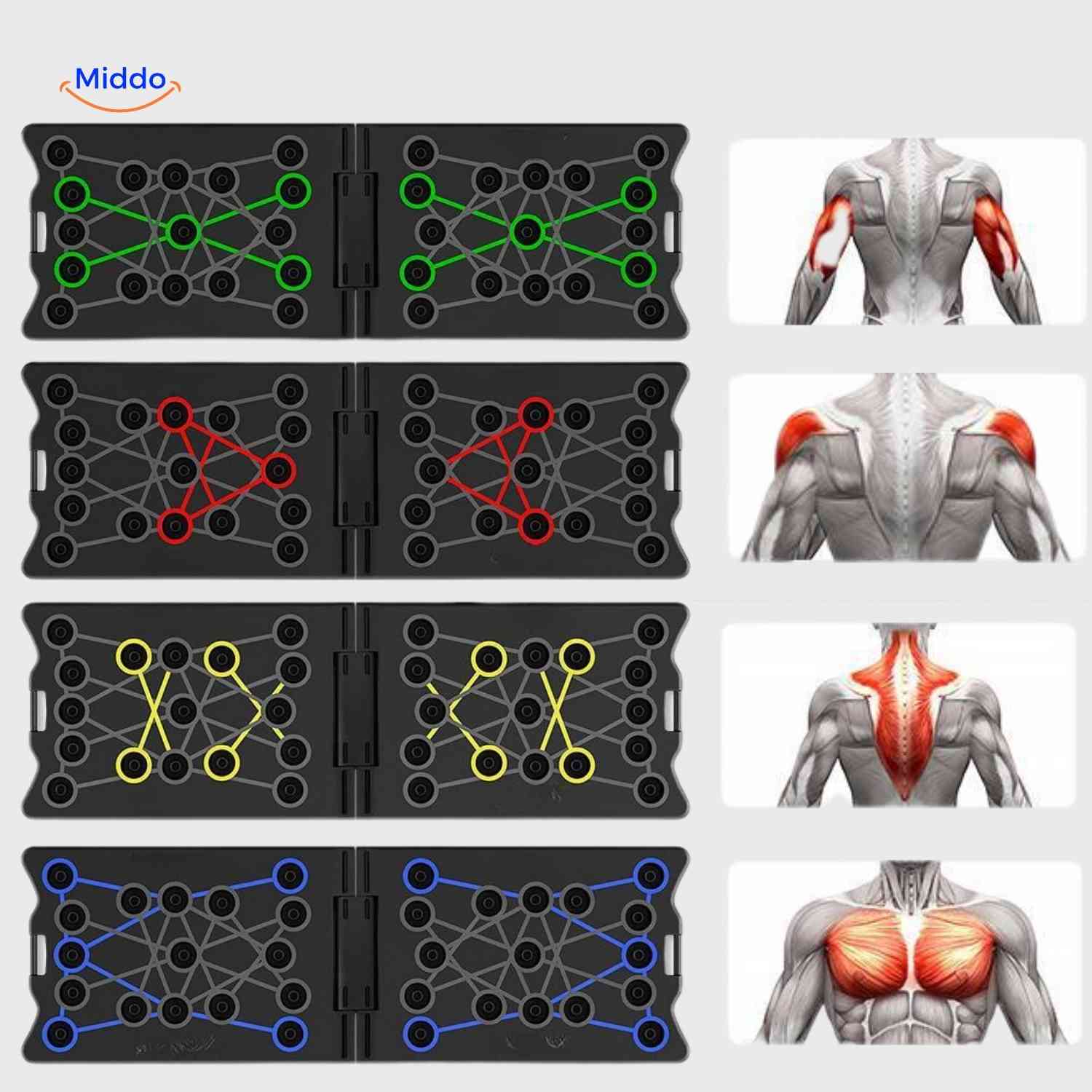 PowerFit™ Push-Up Board | Multifunctioneel, Spierversterkend en Compact