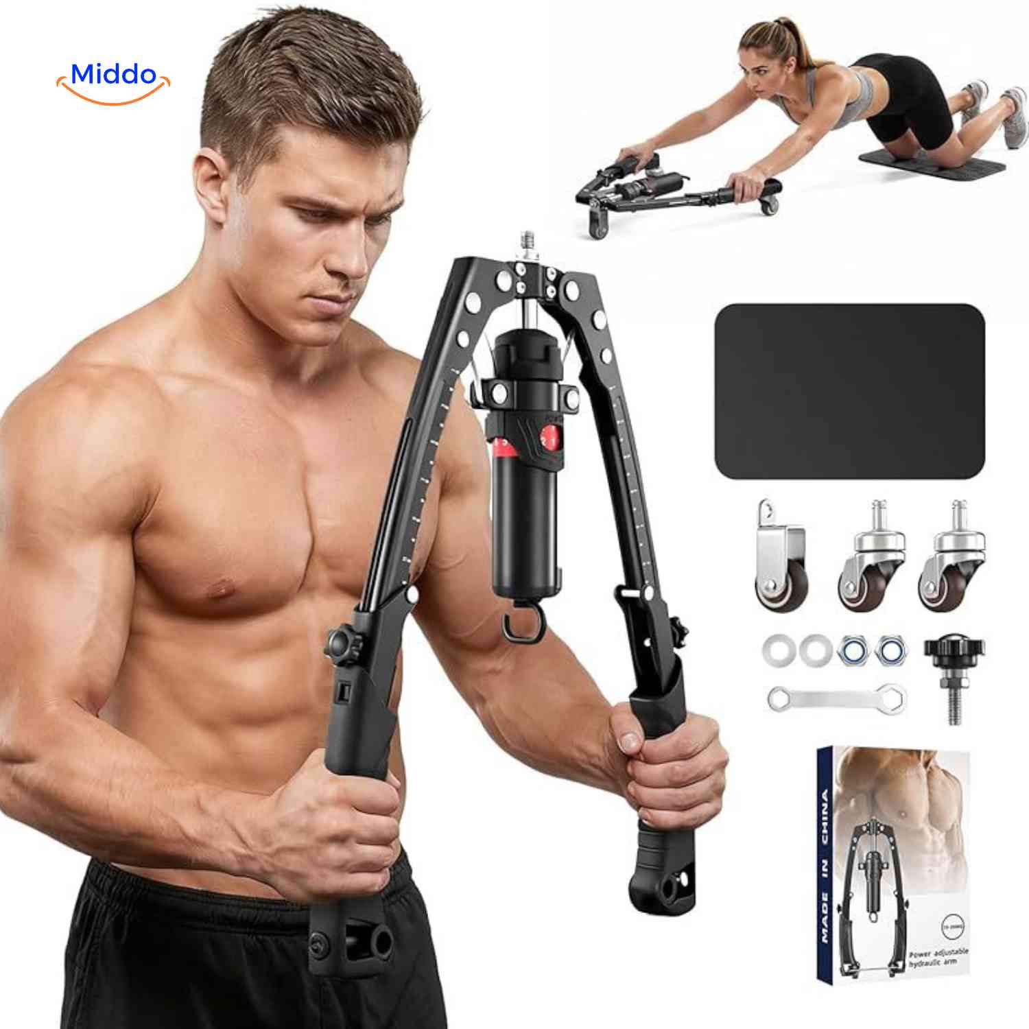 PowerFlex™ Arm Trainer | Verstelbaar (10-200kg), Sterke Grip & Thuisfitness