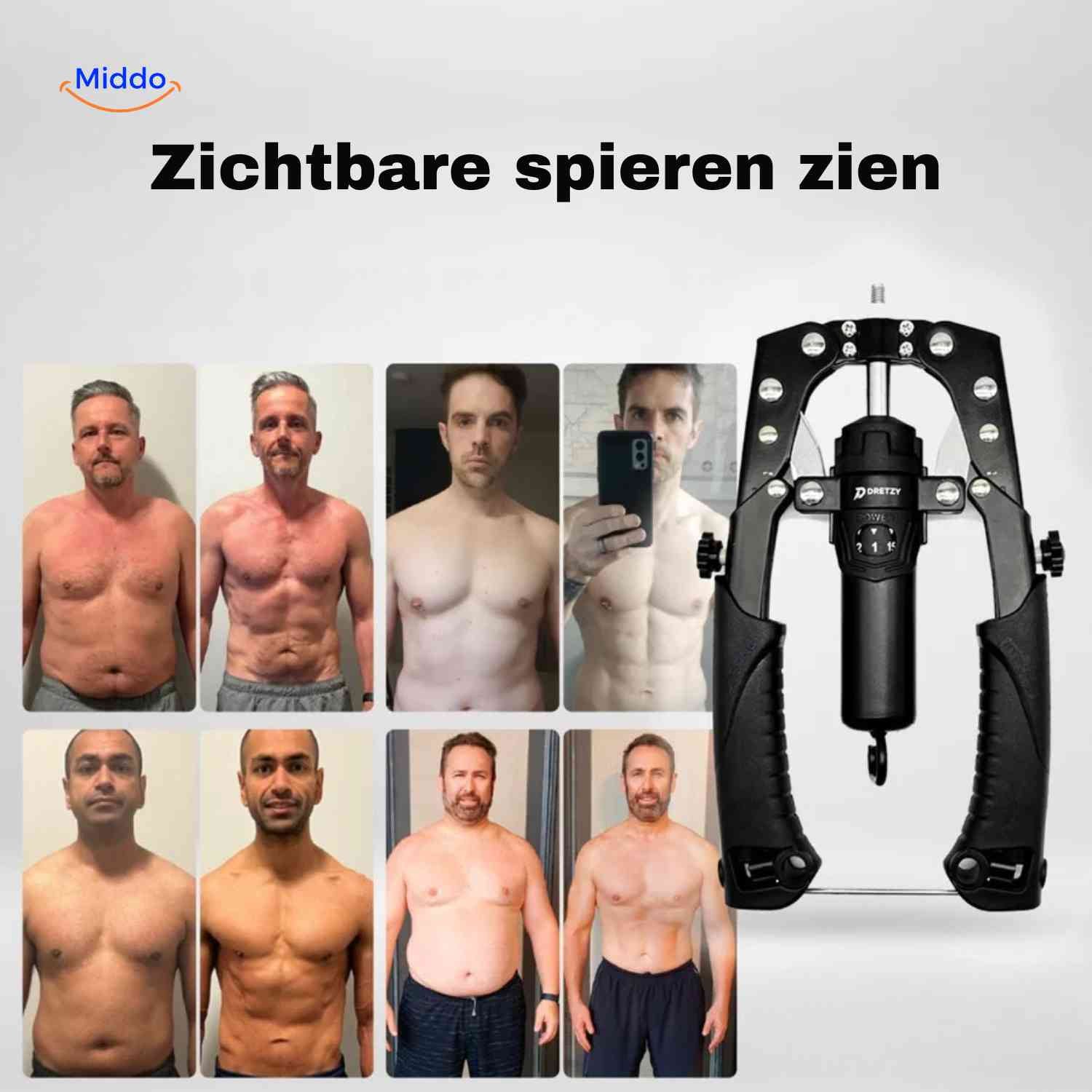 PowerFlex™ Arm Trainer | Verstelbaar (10-200kg), Sterke Grip & Thuisfitness